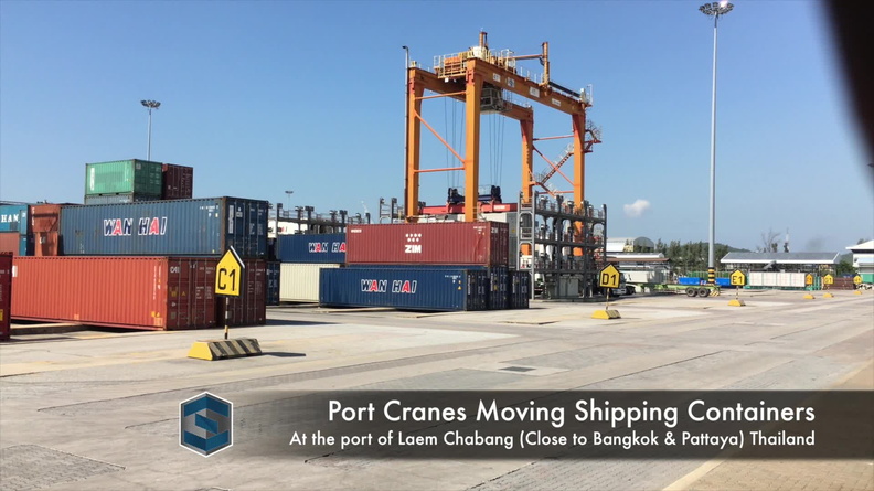 Shipped.com - Cranes moving shipping containers at the Laem Chabang port (Bangkok & Pattaya) Thailand